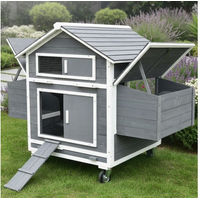 Produktbild von Mucola Hühnerstall XXL aus Holz mit 2 Nestboxen und Rollen für Hühner und Enten