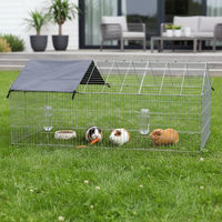 Produktbild von Mucola Kleintier Freigehege aus verzinktem Metall mit Sonnenschutz für Kaninchen und Meerschweinchen 180x75x75 cm