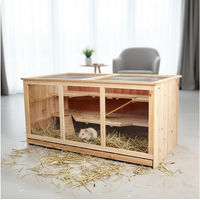 Produktbild von Mucola Kleintierkäfig aus Holz mit 3 Stockwerken und Rampen 117x63x58 cm