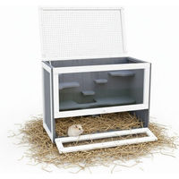 Produktbild von Mucola Kleintierkäfig aus Holz mit Plexiglas-Frontscheiben für Hamster und Mäuse