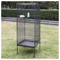 Produktbild von Mucola Vogelvoliere aus Metall für Wellensittiche und Papageien Anthrazit 146 x 54,5 x 54,5 cm