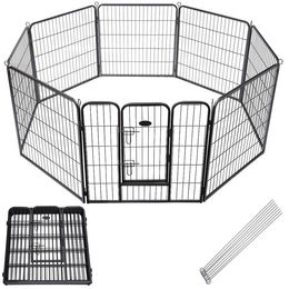 Mucola Welpenauslauf Freigehege aus Metall XL 8-teilig für Indoor und Outdoor - 8 x 80 cm – Bild 1 von 8
