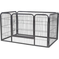 Produktbild von Mucola Welpenauslauf Metall Laufstall für Welpen und Kleintiere 124x80x70 cm mit Tür und Hammerschlaglack