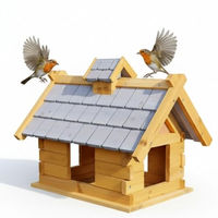 Produktbild von Mucola XXL Holz-Vogelhaus mit Holzschindeln in Natur/Grau 44x34x37 cm