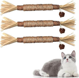 MuffiMau Kauspielzeug Katzenminze Sticks aus Holz für Katzen zur Zahnpflege 3-teilig – Bild 1 von 5