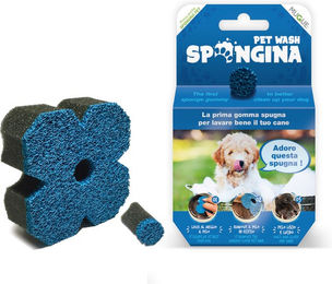 Mugue Spongina Reinigungsschwamm aus Gummi in Blau und Grau L 10 x B 9,5 x H 4,5 cm – Bild 1 von 1