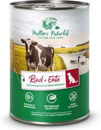 Müller’s Naturhof Hundefutter Rind und Ente Stückchen in Sauce getreidefrei und glutenfrei 6 x 400 g - 6 x 400 g – Bild 1 von 2