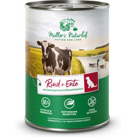Produktbild von Müller’s Naturhof Hundefutter Rind und Ente Stückchen in Sauce getreidefrei und glutenfrei 6 x 400 g - 6 x 400 g