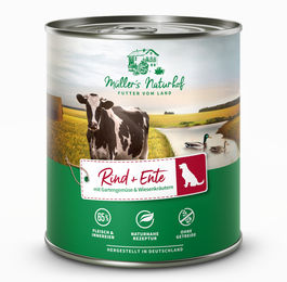 Produktbild von Müller’s Naturhof Hundefutter Rind und Ente Stückchen in Sauce getreidefrei und glutenfrei 6 x 800 g - 30 x 800 g