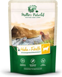 Müller’s Naturhof Katzenfutter Huhn & Forelle Getreidefrei und Glutenfrei 12 x 100 g - 12 x 100 g – Bild 1 von 2