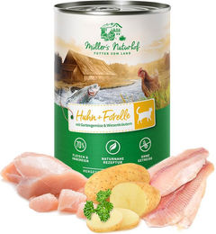 Müller’s Naturhof Katzenfutter Huhn und Forelle getreidefrei und glutenfrei 6 x 400 g - 6 x 400 g – Bild 1 von 2