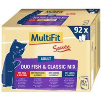 Produktbild von MultiFit Adult Katzenfutter Stückchen in Sauce Fish & Classic Mix Multipack 92x100g - 92 x 100 g