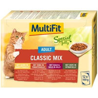 Produktbild von MultiFit Adult Special Jelly Classic Mix Katzenfutter Stückchen in Gelee Multipack 12x100g - 12 x 100 g