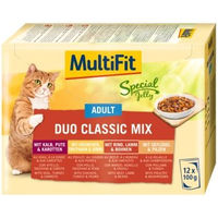 Produktbild von MultiFit Adult Special Jelly Duo Classic Mix Katzen Nassfutter Stückchen in Gelee 12x100g - 12 x 100 g