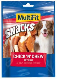 Produktbild von MultiFit Belohnungssnack Chick 'n' Chew mit Huhn und Rind mit hohem Fleischanteil 500 g