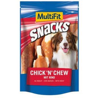 Produktbild von MultiFit Belohnungssnacks Chick 'n' Chew mit Huhn und Rind monoprotein 2x100 g