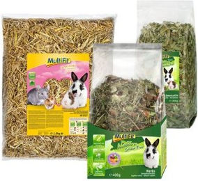 Produktbild von MultiFit Bio Futterpaket für Kaninchen mit getrockneten Kräutern 2,2 kg - 3 x 2,2 kg