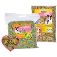 Produktbild von MultiFit Bio Streu und Heu-Paket mit 3kg Stroh und 500g Heu mit Löwenzahn für Kleintiere