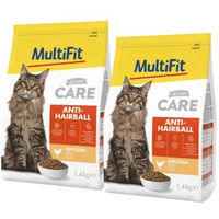 Produktbild von MultiFit Care Trockenfutter Katze Adult Huhn Anti Hairball ohne Zucker 2x1,4 kg - 2 x 1,4 kg