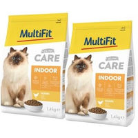 Produktbild von MultiFit Care Trockenfutter Katze Adult Indoor Huhn 2x1,4 kg - 2 x 1,4 kg