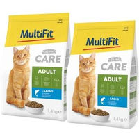 Produktbild von MultiFit Care Trockenfutter Katze Adult Lachs und Geflügel Sensitive ohne Zucker 2x1,4 kg - 2 x 1,4 kg