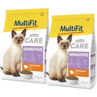 Produktbild von MultiFit Care Trockenfutter Katze Adult Sensitive Truthahn 2x1,4 kg - 2 x 1,4 kg