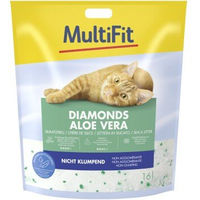 Produktbild von MultiFit Diamonds Aloe Vera Silikatstreu für Katzen 16 l - 15 l