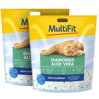 Produktbild von MultiFit Diamonds Aloe Vera Silikatstreu für Katzen 2x16 l - 2 x 15 l
