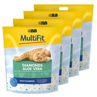 Produktbild von MultiFit Diamonds Aloe Vera Silikatstreu für Katzen 4x16 l - 4 x 15 l