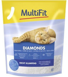 MultiFit Diamonds Silikat-Katzenstreu für alle Katzen, 8 kg - 8 l – Bild 1 von 2