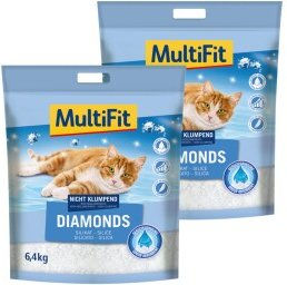 Produktbild von MultiFit Diamonds Silikatstreu für Katzen 2x15 l - 2 x 15 l
