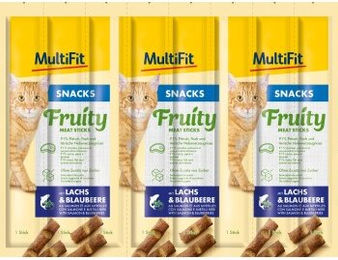 MultiFit Fruity Meat Sticks Lachs und Blaubeere Leckerli 35g – Bild 1 von 3
