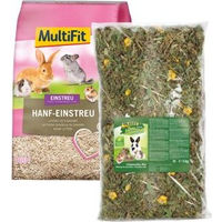 Produktbild von MultiFit Grainfree Hanfstreu mit Löwenzahn für Kaninchen und Nager 1kg - 1 kg