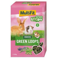 Produktbild von MultiFit Green Loops Kaninchen Leckerli 2x500 g