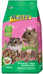 Produktbild von MultiFit Hauptfutter für Maus, Rennmaus und Zwerghamster mit Insekten und Weich- sowie Krebstieren ohne Zucker und Konservierungsstoffe 800 g