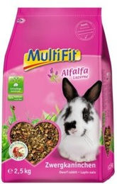 Produktbild von MultiFit Hauptfutter für Zwergkaninchen mit Alfalfa ohne tierisches Protein 2,5 kg - 2,5 kg