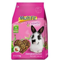 Produktbild von MultiFit Hauptfutter für Zwergkaninchen mit Alfalfa ohne tierisches Protein 2,5 kg - 2,5 kg