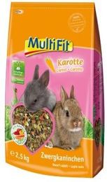 Produktbild von MultiFit Hauptfutter für Zwergkaninchen mit Karotte ohne Zucker und Konservierungsstoffe 2,5 kg - 2,5 kg