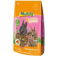 Produktbild von MultiFit Hauptfutter für Zwergkaninchen mit Karotte ohne Zucker und Konservierungsstoffe 2,5 kg - 2,5 kg