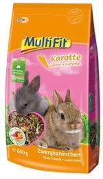 Produktbild von MultiFit Hauptfutter für Zwergkaninchen mit Karotte vegan ohne Zucker 800 g - 800 g