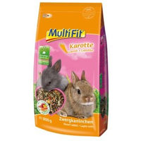 Produktbild von MultiFit Hauptfutter für Zwergkaninchen mit Karotte vegan ohne Zucker 800 g - 800 g