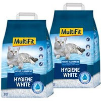 Produktbild von MultiFit Hygiene White Katzenstreu nicht-klumpend 2x20 l - 2 x 20 l