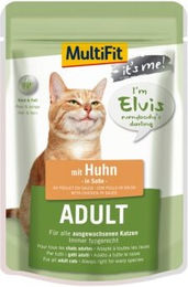 Produktbild von MultiFit It's Me Elvis Katzenfutter Huhn Adult ohne Zucker und Konservierungsstoffe 48x85 g - 48 x 85 g