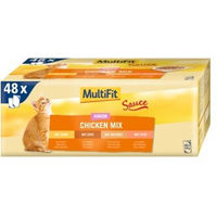 Produktbild von MultiFit Junior Kitten Nassfutter Stückchen in Sauce Chicken Mix 48x100 g - 48 x 100 g
