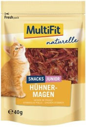 Produktbild von MultiFit Katze naturelle Snacks Junior Hühnermagen Monoprotein 8 x 40 g