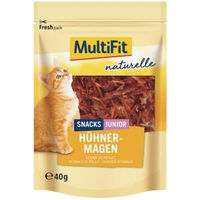 Produktbild von MultiFit Katze naturelle Snacks Junior Hühnermagen Monoprotein 8 x 40 g
