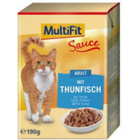 Produktbild von MultiFit Katzenfutter Adult Stückchen in Sauce Thunfisch 12x190g
