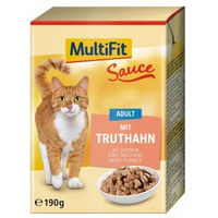 Produktbild von MultiFit Katzenfutter Adult Stückchen in Sauce Truthahn 12x190g