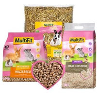 Produktbild von MultiFit Katzenstreu-Set aus Naturmaterialien Holz Hanf und Stroh