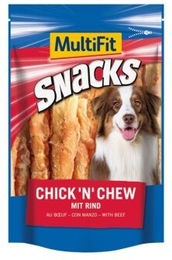Produktbild von MultiFit Kausnack Chick 'n' Chew mit Huhn und Rind monoprotein 2x100 g